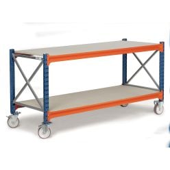 Arbejdsbord på hjul. H1000 x B1900 x D0600 mm - Værkstedsinventar