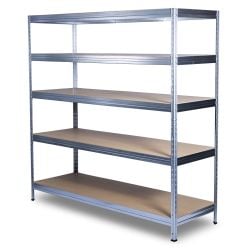 Let lagerreol med 5 hylder af 5 mm MDF. H1800 x L1800 x D600 mm - Pallereoler