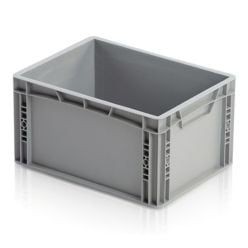 1/8 pallekasse / plastkasse. H220 mm. Grå - Pallereoler