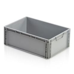 1/4 plastkasse / pallekasse. H220 mm. Grå - Opbevaring