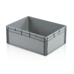1/2 plastkasse / pallekasse. H320 mm. Grå - Plastkasser