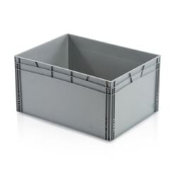1/2 plastkasse / pallekasse.  H420 mm. Grå - Lagerinventar