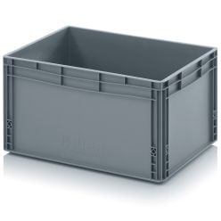 1/4 plastkasse / pallekasse. H320 mm. Grå - Lagerinventar