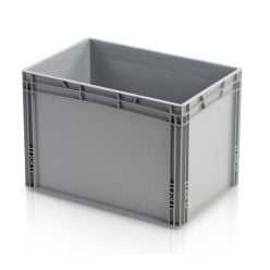 1/4 plastkasse / pallekasse. H420 mm. Grå - Lagerinventar