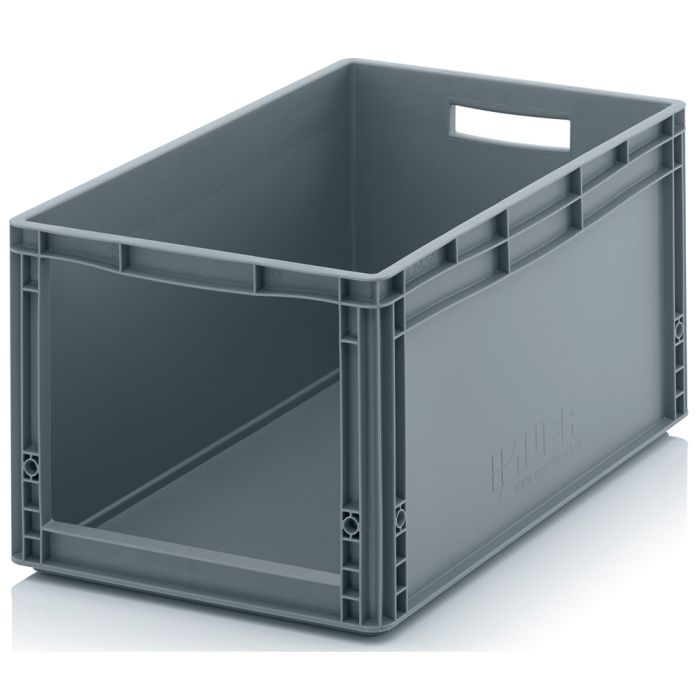 1/4 pallekasse H320 mm med åben front. Grå (Auer) - RESTSALG - 