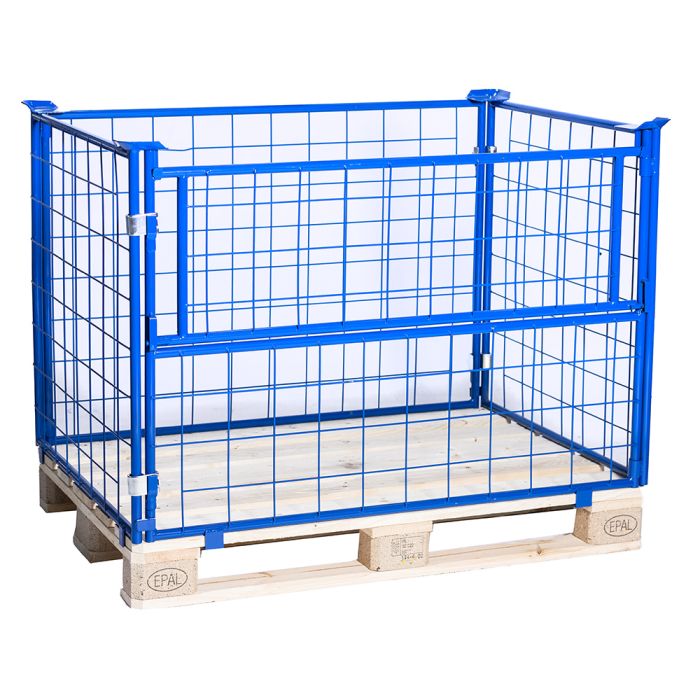 Gitterramme. H800 mm. Låge på langsiden. Blå - 